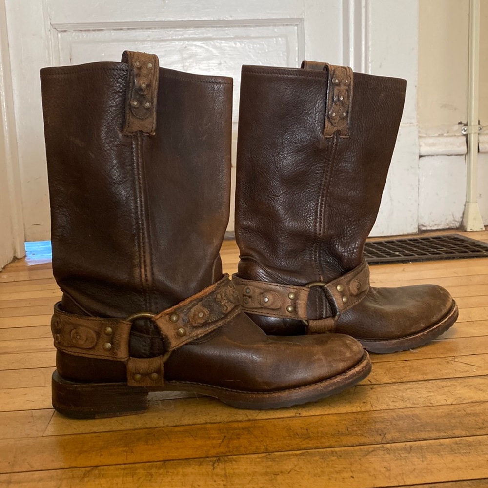 Frye med height boots
